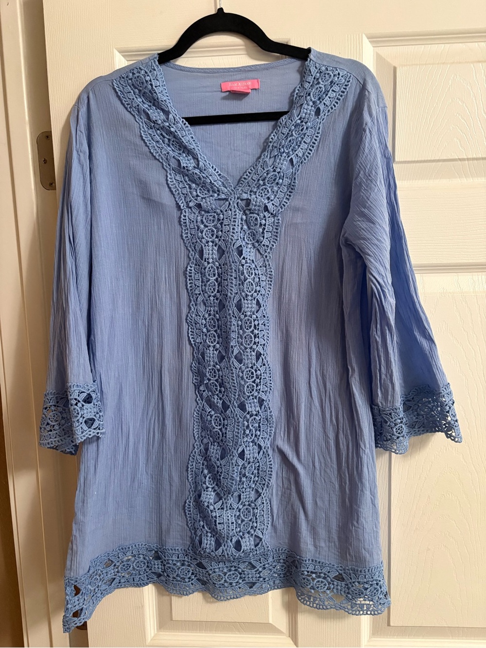 Isaac Mizrahi swim cover up lace trim cottagecore feminine cotton S